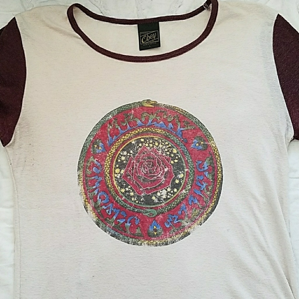 Obey Three-quarter Sleeve Shirt.